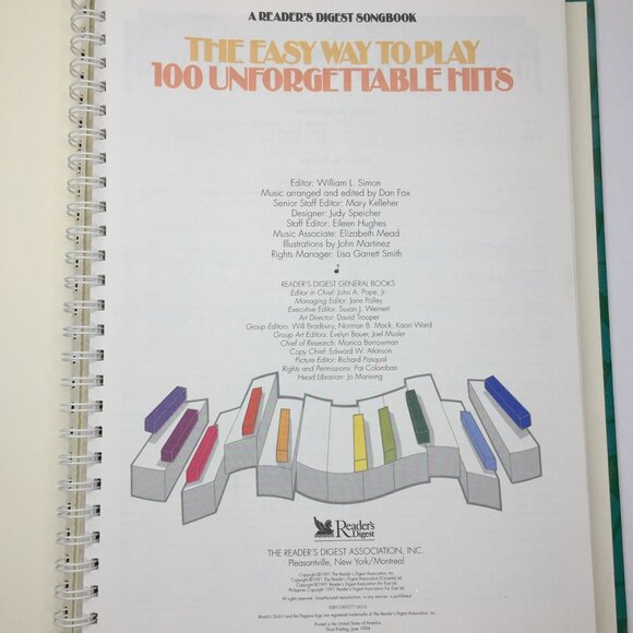 Reader's Digest Songbook Easy Way Play 100 Unforgettable Hits Family Classics - Picture 2 of 13